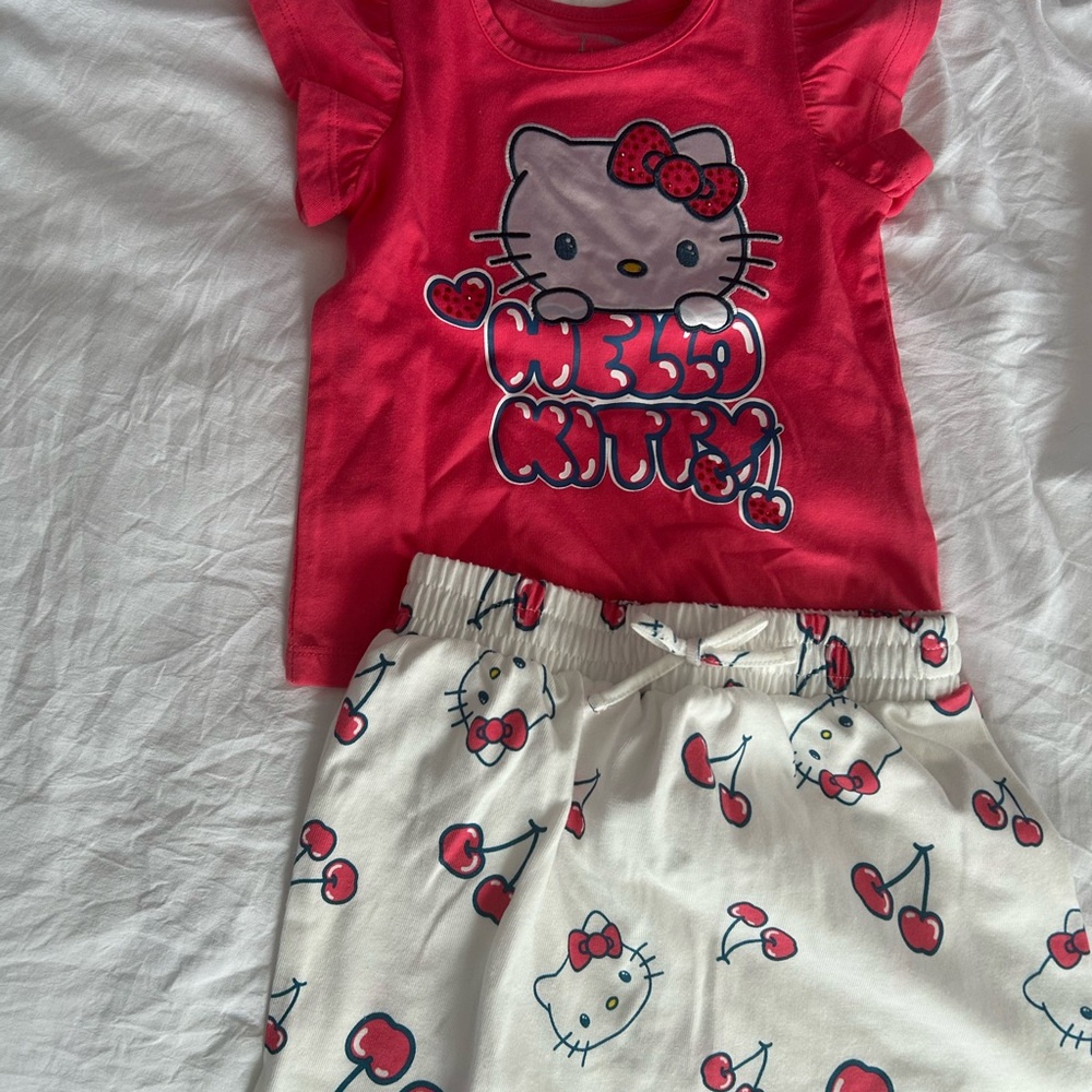 Hello Kitty Skirt Set with Rhinestone Accents Size 3T NWT